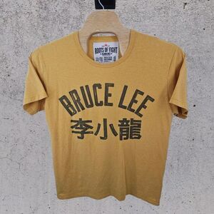 Bruce Lee Roots Of Fight ROF Bloodlines Yellow Graphic Print Shirt‎ Size 2XL Men
